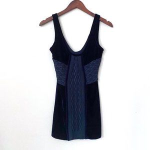 Free People Velvet Mini Dress, Navy, XS